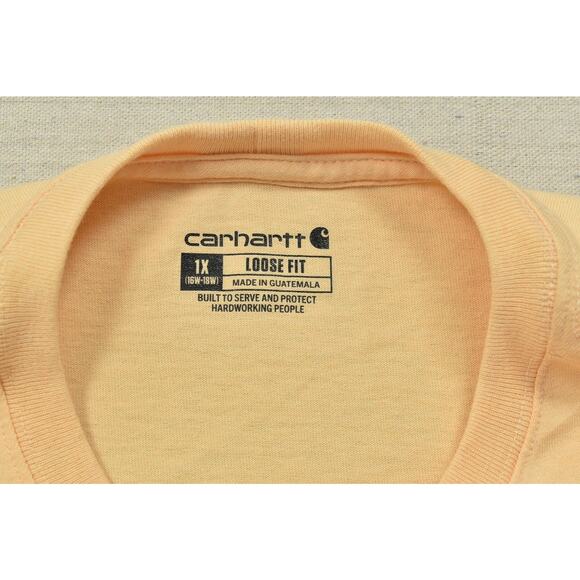 Carhartt Women Loose Fit Graphic T-Shirt Plus Size 1X Short Sleeve Orange - Picture 7 of 8